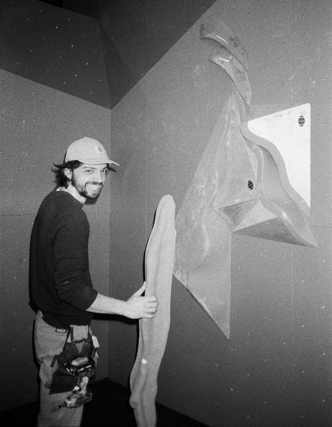 Photo of me routesetting